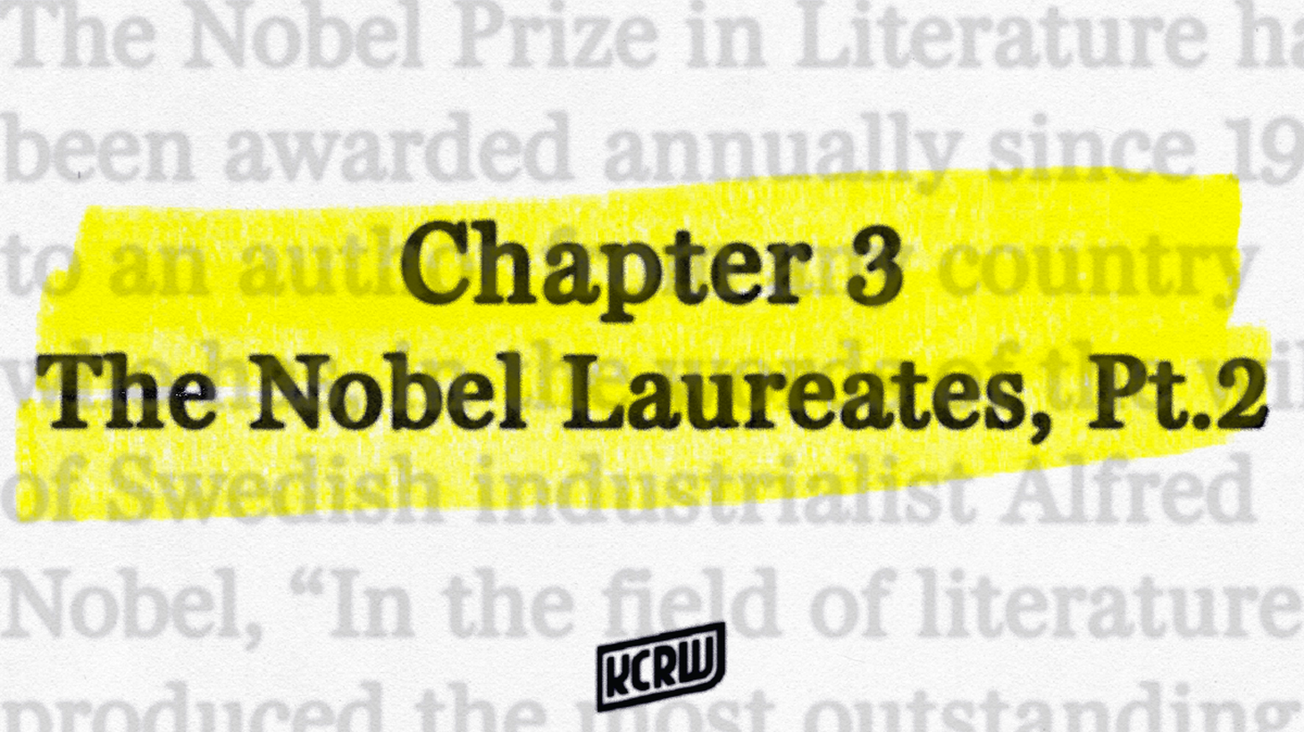 The Nobel Prize in Literature has been awarded annually since 1901 to an author from any country who has, in the words of the will of Swedish industrialist Alfred Nobel, “In the field of literature produced the most outstanding work in an idealistic direction.” Michael Silverblatt spoke with eight Nobel Prize laureates. In part 1 of the Laureates show, we heard from four of them. In this second part, we’ll be hearing excerpts from: Kazuo Ishiguro, Mario Vargas Llosa, Doris Lessing, Czesław Miłosz, and Robert Hass speaking about Milosz.