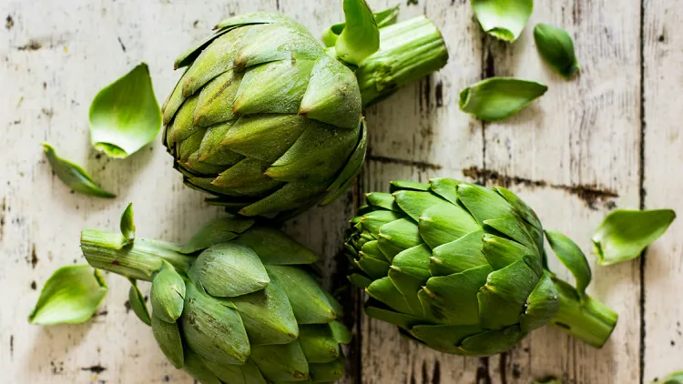 Artichokes, a cultivated thistle, peak from March through May, so make the most of them.