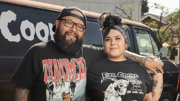 "The McSatan" and "The Bruja" are on the menu at Evil Cooks where Alex Garcia and Elvia Huerta are on a mission to "Make Tacos Great Again."