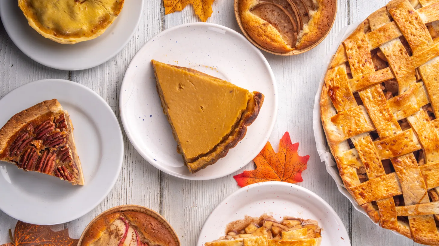 We have an assortment of autumnal pie recipes that would look – and taste! — great on your Thanksgiving table.