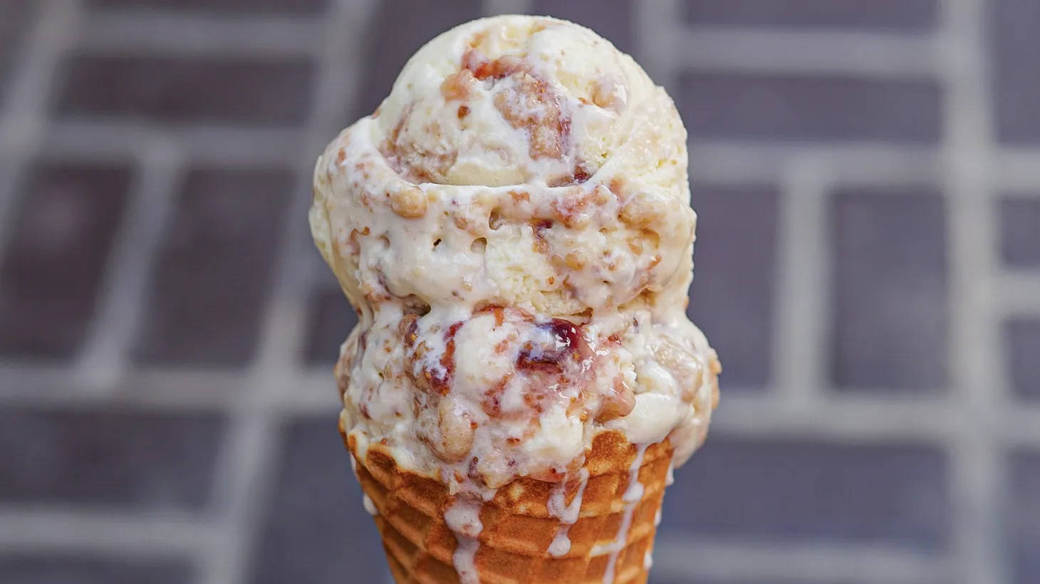 Fig jam with a salty crumble is the flavor of the month at Sweet Rose Creamery. Photo by Lindsey Huttrer.