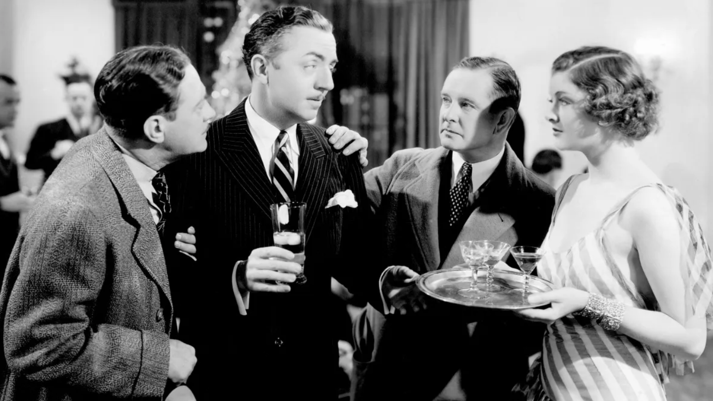 In "The Thin Man" movies, stars William Powell and Myrna Loy were often seen with cocktails in hand.