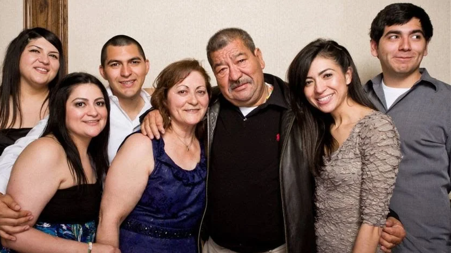 Francisco Ramirez (center) and his family. From left: Mavel, Monica, Francisco Jr., his wife Amalia, Mayra Rodriguez, and Edward.