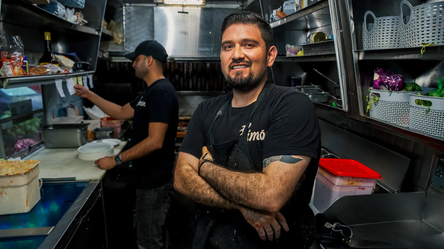 With a background in fine dining, Francisco Aguilar opened Simón, a mariscos truck that parks along Sunset Triangle Plaza in Silver Lake.
