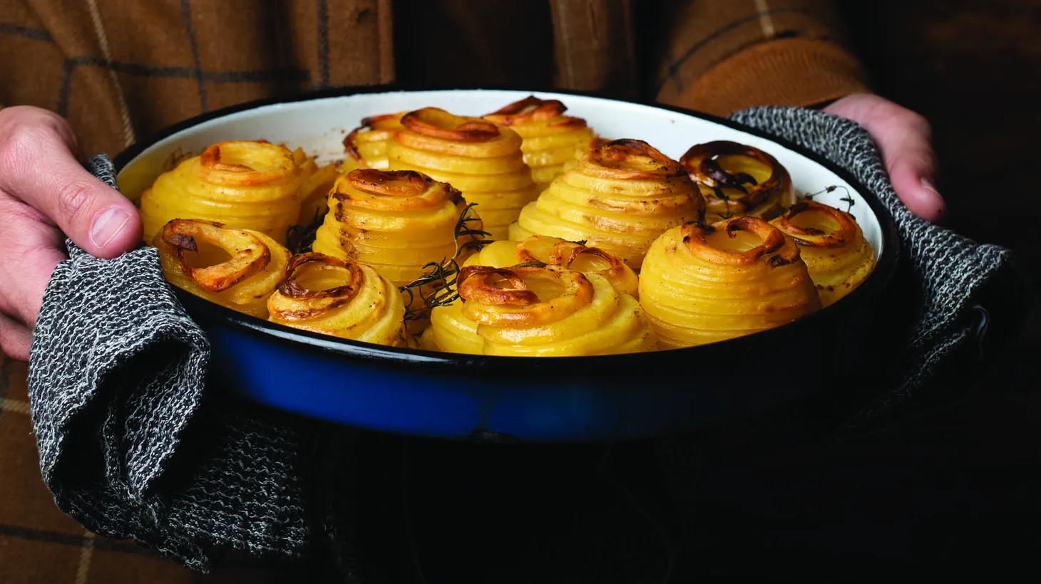 Using a spiralizer that her husband brought home from Fleet Supply Store, Amy Thielen puts a new spin on roasted potatoes.