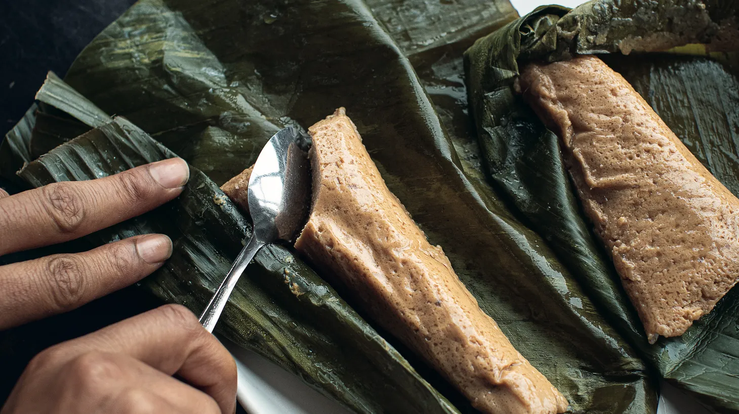 In Nigeria, moi moi is made by puréeing black-eyed peas into a tender pudding and wrapped in banana leaves.