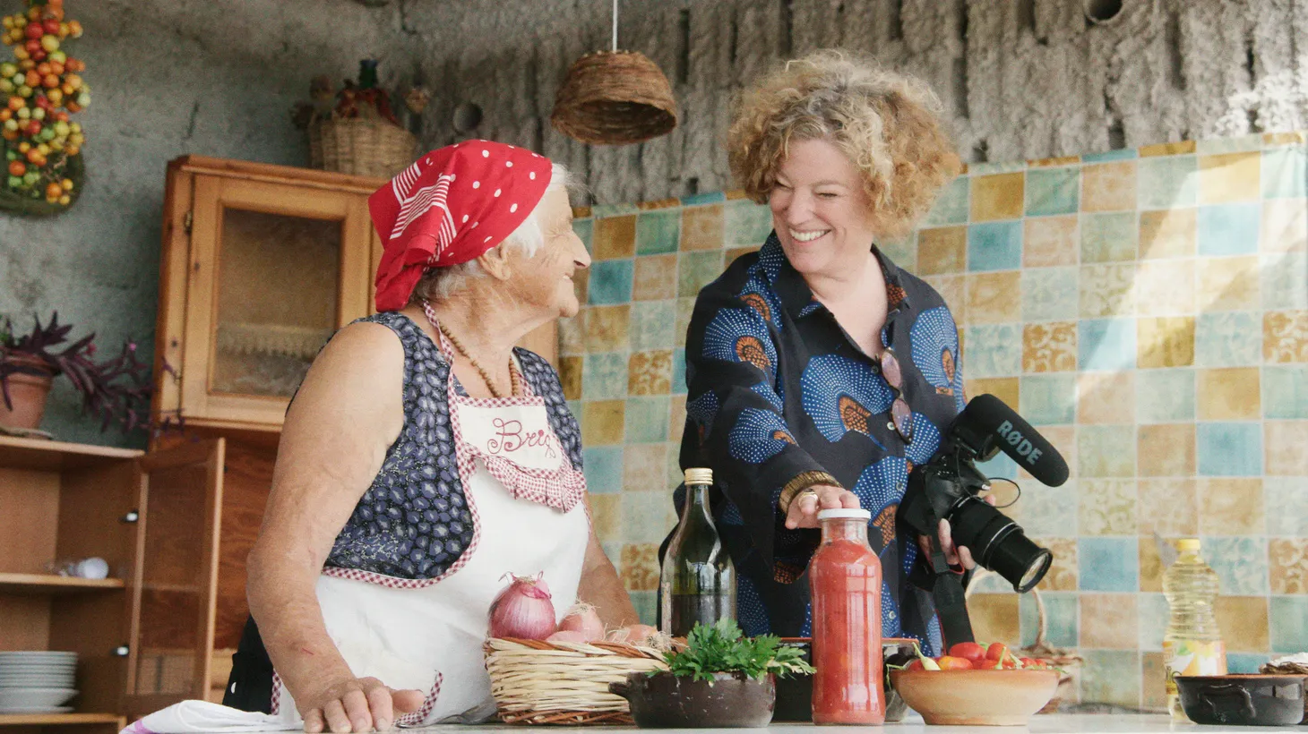 Vicky Bennison (right) began filming nonnas around Italy for the YouTube series "Pasta Grannies." She later compiled their recipes into two cookbooks.