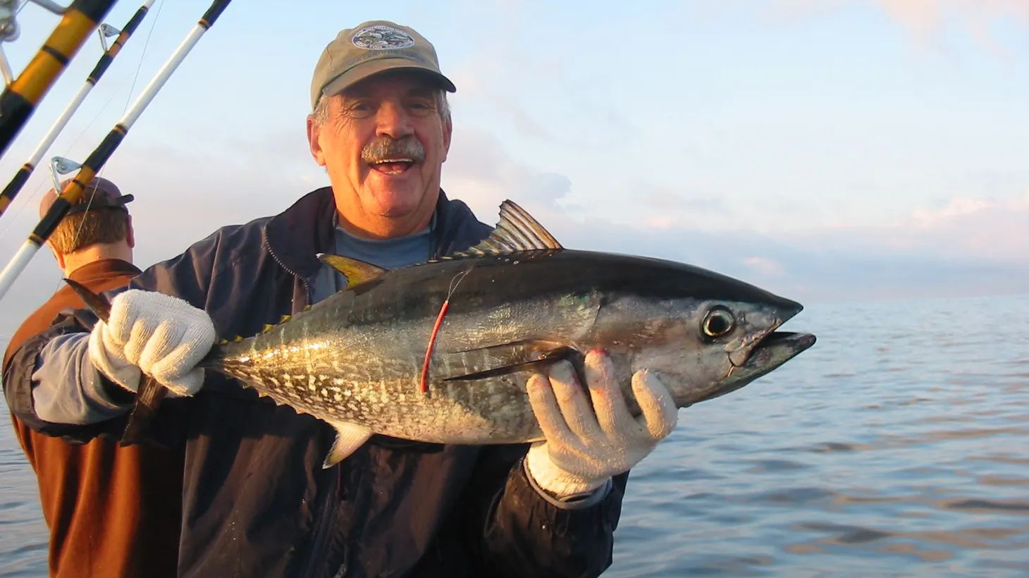 Charter boat captain Al Anderson catches living tuna off the coast of New England then throws the fish back in the ocean after tagging them.