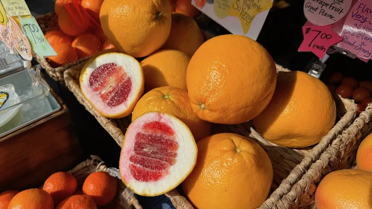 At the farmer's market, citrus continues to shine.