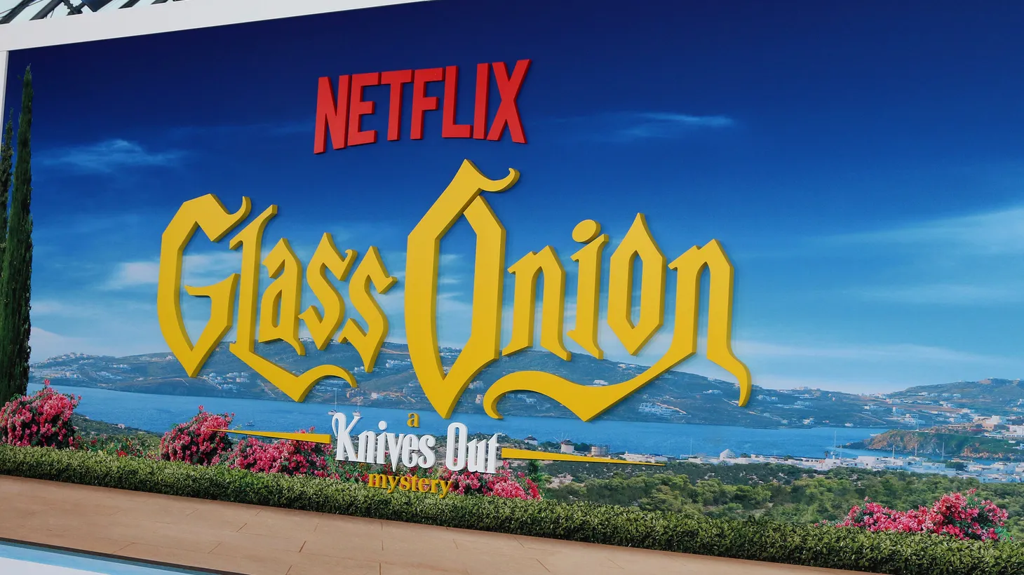 “You've got all these other filmmakers around Hollywood, who are doing movies for Netflix, looking at what they did for Rian Johnson saying, “Well, wait a second, where's my week-long release in 600 theaters?” says Matt Belloni, founding partner of Puck News. A "Glass Onion - A Knives Out Mystery" sign posted at the Motion Picture Academy Museum Los Angeles, on November 14, 2022.