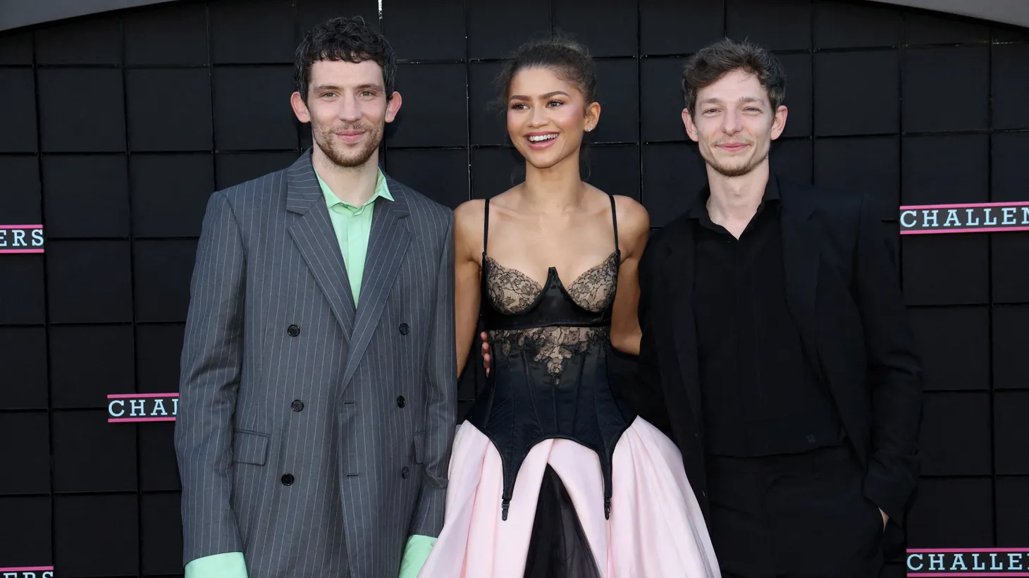 Cast members Zendaya, Mike Faist and Josh O'Connor attend a premiere for the film "Challengers" in Los Angeles, California.