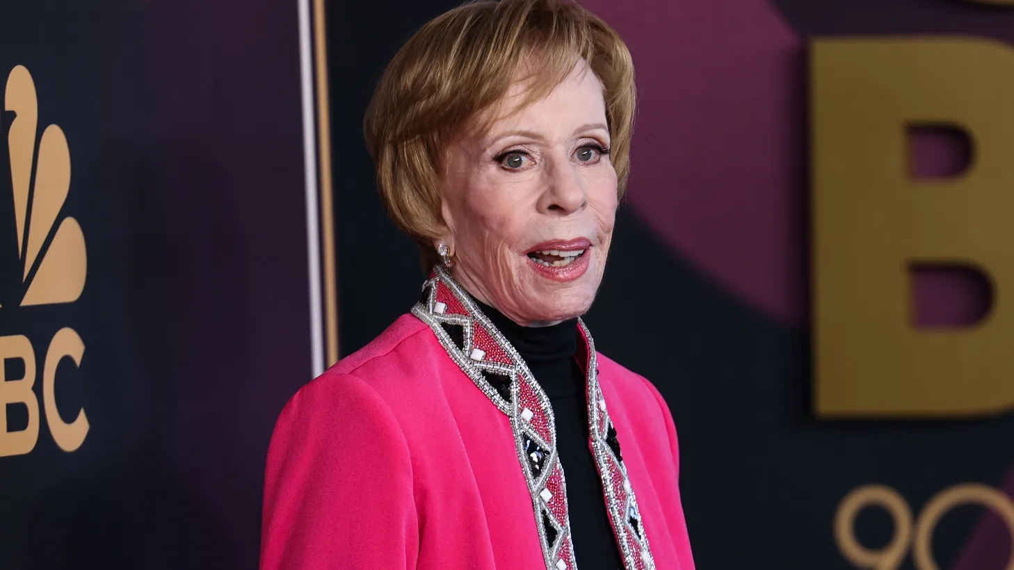 American actress, comedian, singer and writer Carol Burnett arrives at NBC's “Carol Burnett: 90 Years Of Laughter + Love” birthday special held at AVALON Hollywood and Bardot on March 2, 2023 in Hollywood.