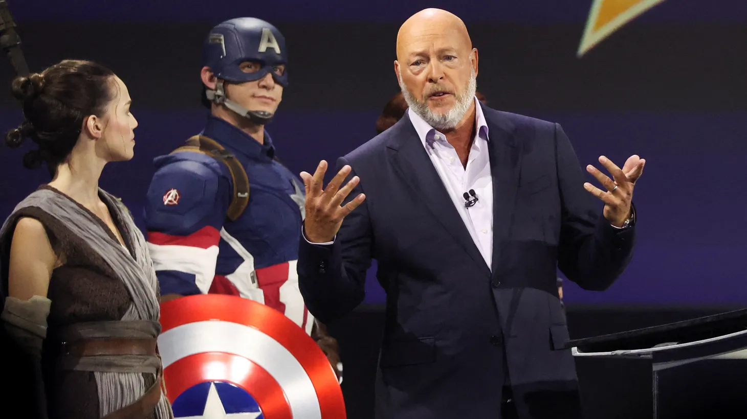 Bob Chapek, Chief Executive Officer of Disney, speaks at the 2022 Disney Legends Awards during Disney's D23 Expo in Anaheim, California, on September 9, 2022.
