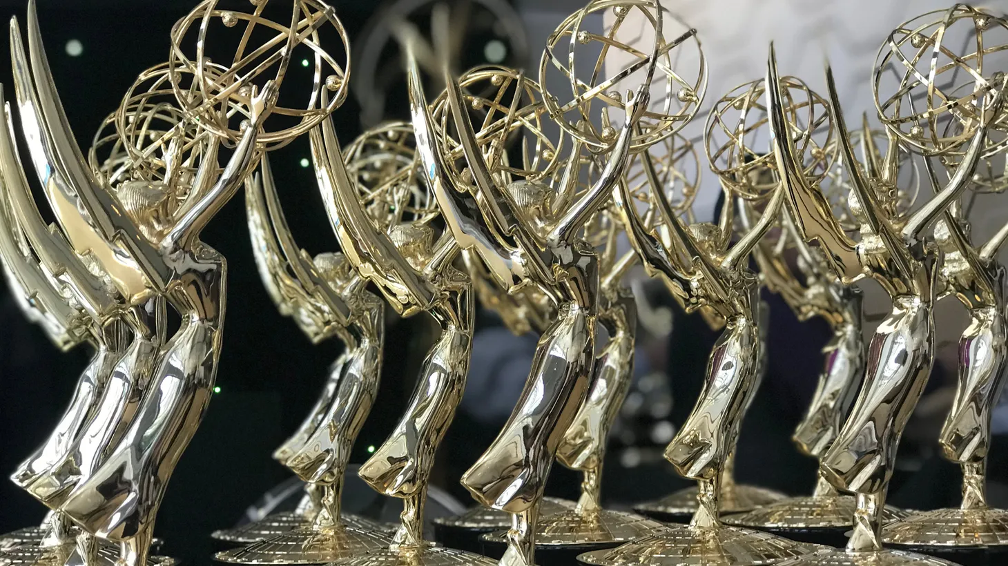 Emmy statues are displayed at the 70th Primetime Emmy Awards held at Microsoft Theater in Los Angeles on September 17, 2018.