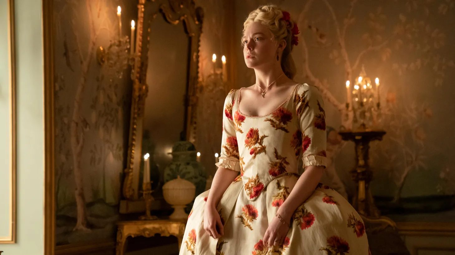 Elle Fanning stars as Catherine the Great in the Hulu series “The Great.”