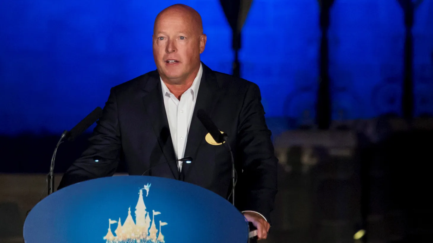 “Just because you get a renewal, doesn't mean that you are safe for another three years,” says Matt Belloni about Disney’s CEO Bob Chapek’s new contract. Chapek speaks during the 10th anniversary ceremony of Hong Kong Disneyland park in China on September 11, 2015.