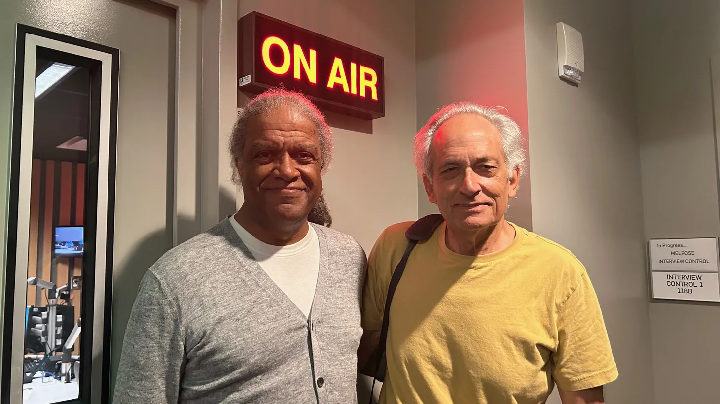 Elvis Mitchell and Stephen Ujlaki at KCRW.