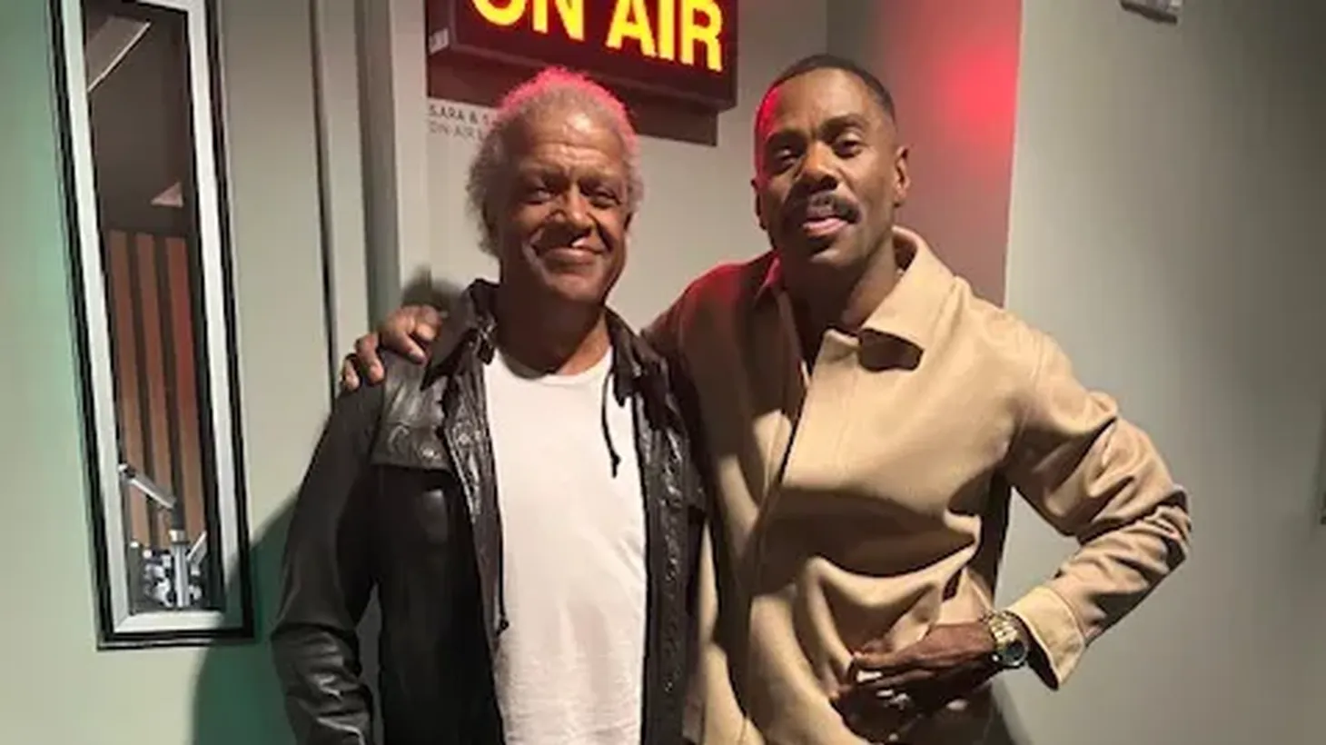 Elvis Mitchell and Colman Domingo at KCRW HQ.