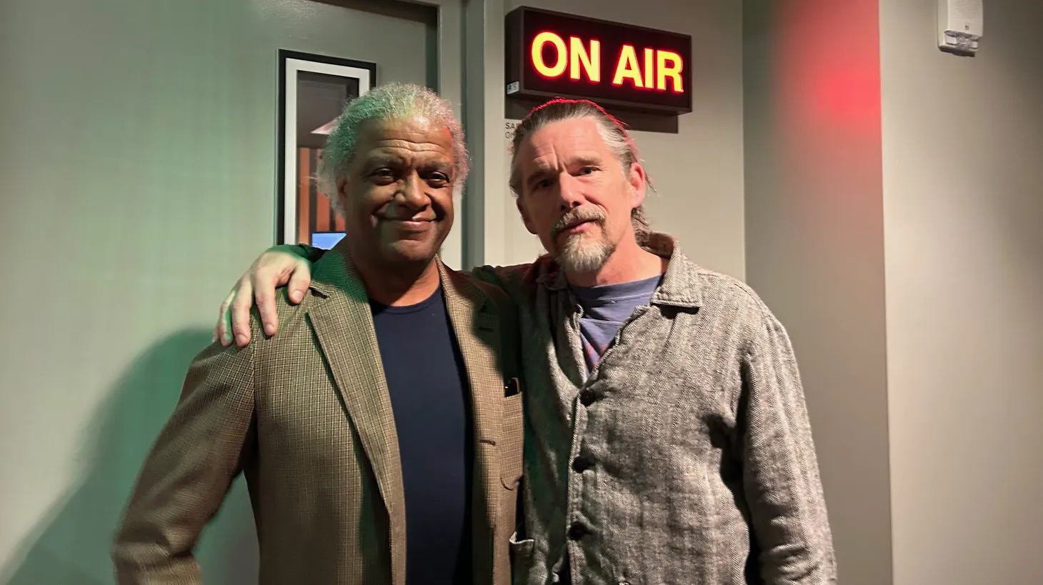 Elvis Mitchell and Ethan Hawke at KCRW.