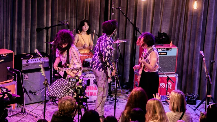 The Linda Lindas thrash through cuts from their acclaimed 2022 debut LP “Growing Up” and talk claiming space, dancing to Blondie, and “Racist, Sexist Boy.”