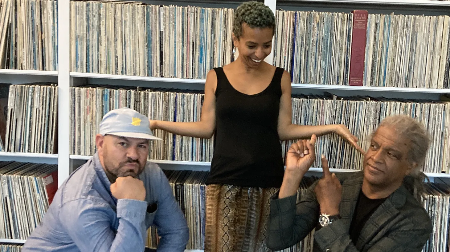Elvis Mitchell hangs with Novena and Anthony at KCRW HQ.