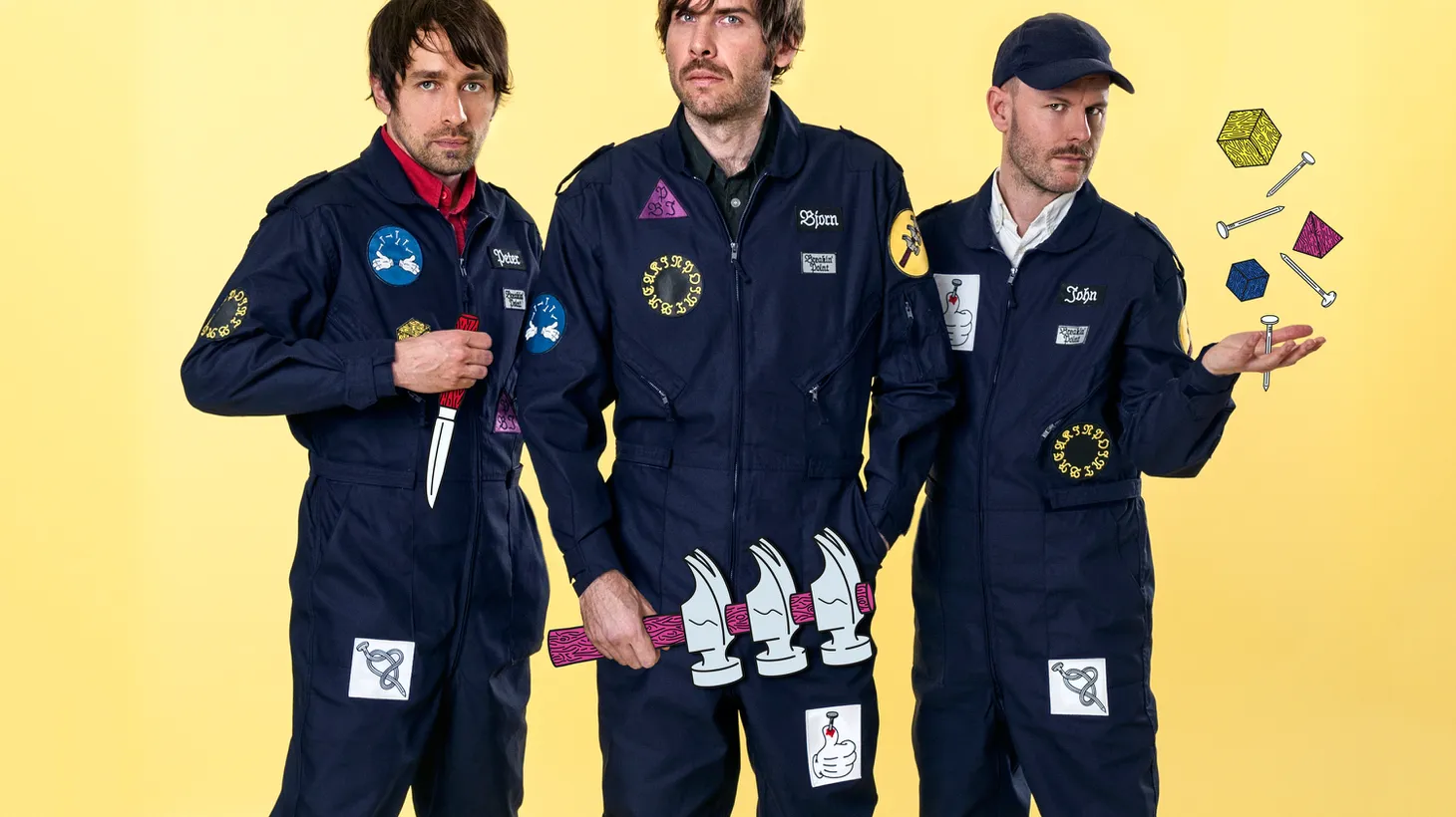 Indie pop trio Peter Bjorn and John collaborated with a series of prominent producers on Breakin' Point.