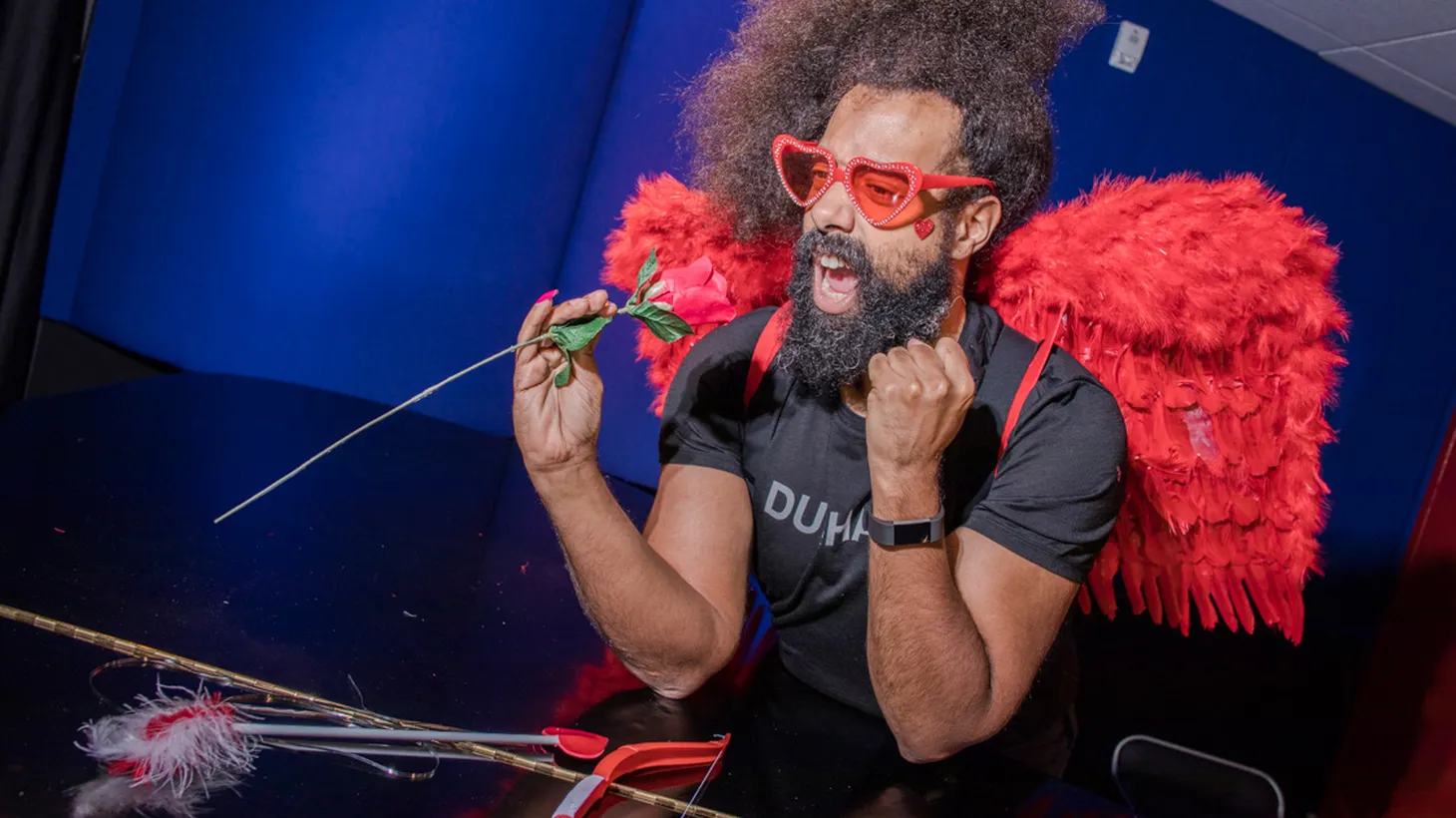 Eccentric, hilarious and endlessly creative, Reggie Watts is truly one of a kind. We called on the comedian/musician/beatboxer/bandleader to give us some lessons on love for our Valentine's Day special. (10am)