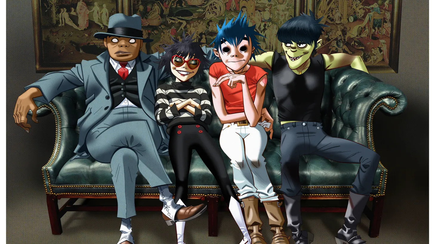 Wholesome family portrait vibes from the world’s most beloved cartoon band, Gorillaz.