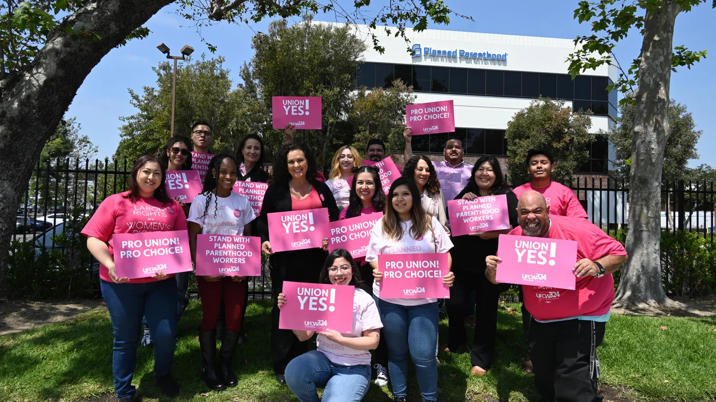 Workers at Planned Parenthood clinics in Orange County announced their intent to unionize in May at an event in Anaheim.