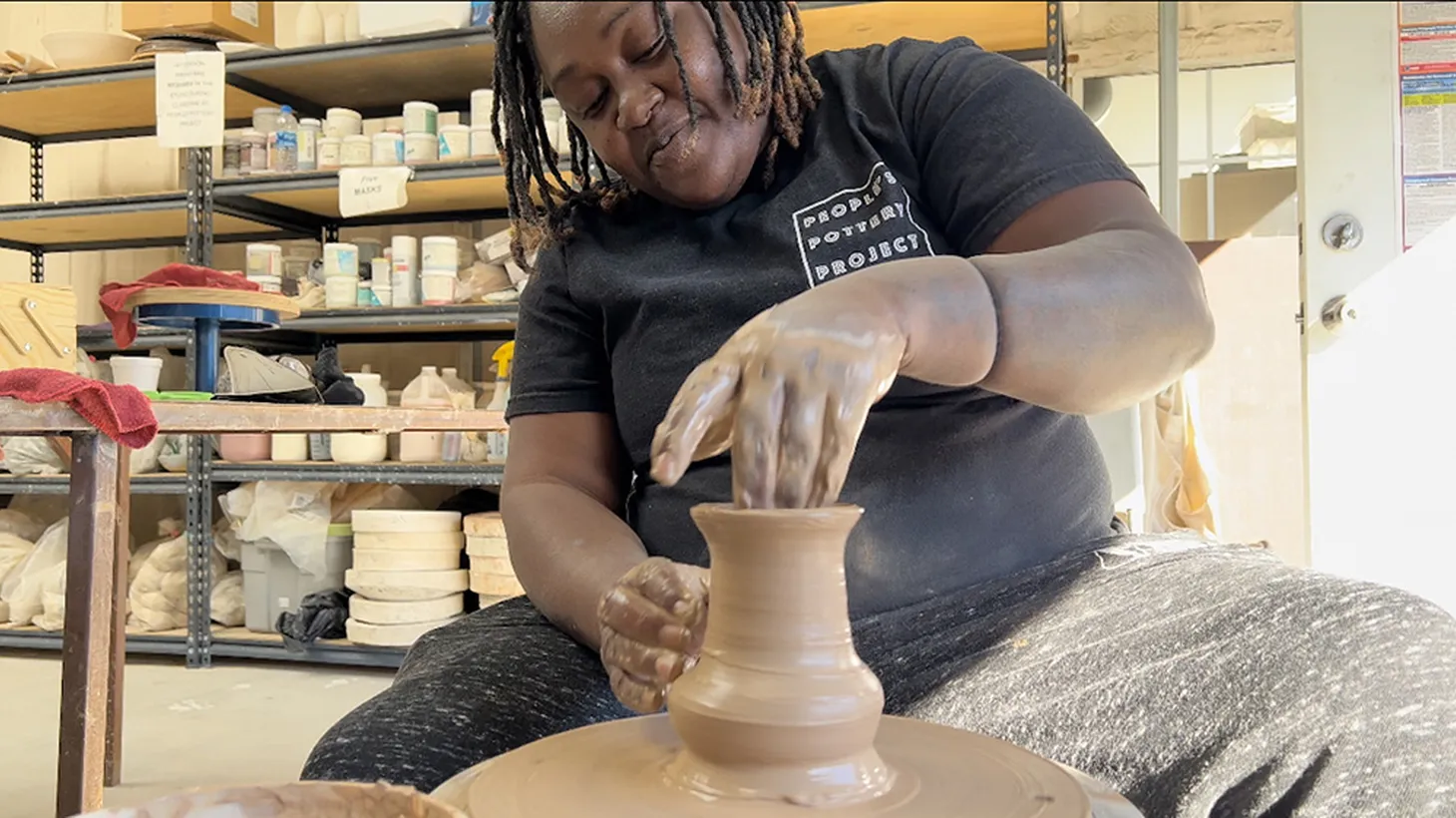 “I'm formerly incarcerated. I served 13 years of my life. But it didn't define me,” says Domonique Perkins, co-founder of People’s Pottery Project.