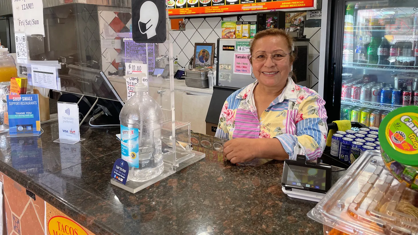 Socorro Manzano recently raised menu prices at her restaurant Tacos Manzano in North Hollywood. Record high inflation is affecting all parts of her business, from ingredients to employee wages.