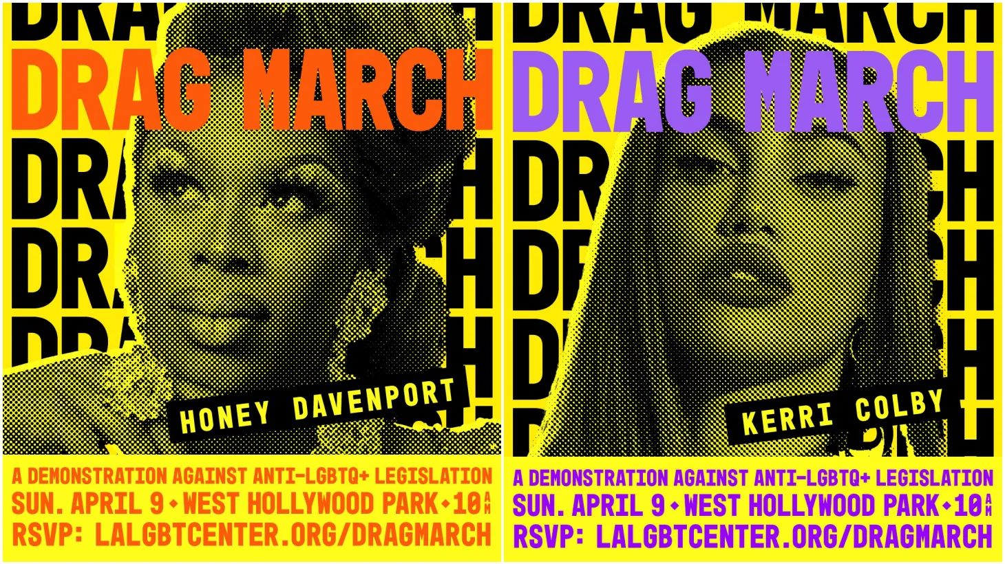 Put ONE and TWO side-by-side: Drag artists Honey Davenport and Kerri Colby, both former competitors on the show “RuPaul’s Drag Race,” will perform at Drag March LA on Easter Sunday in protest of anti-LGBTQ legislation nationwide.