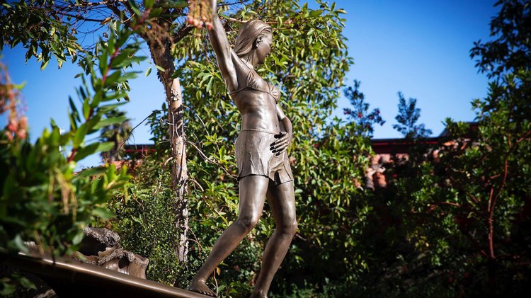 A bronze statue of Dana Point surfer Joyce Hoffman was recently unveiled. It’s believed to be the first life-sized statue of a female surfer in the country.