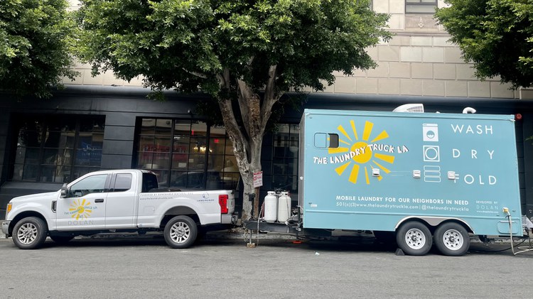 The Laundry Truck LA helps unhoused Angelenos wash their clothes. The goal is to support families and help kids stay educated, says founder Jodie Dolan.