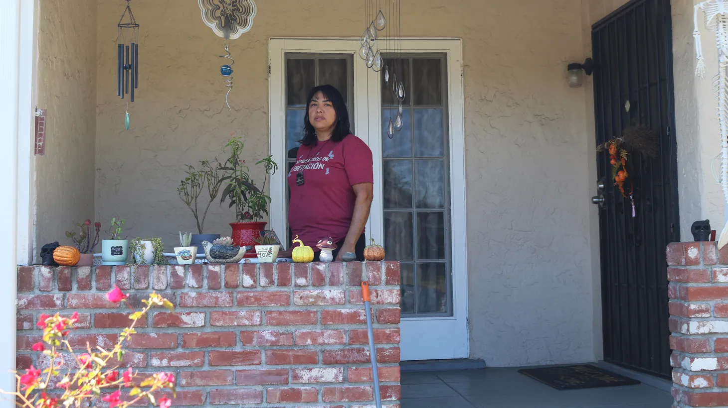 In 2020, a group of unhoused and housing-insecure Angelenos occupied vacant state-owned homes in El Sereno like this one, where Martha Escudero lives with her two children. She’s now being evicted.