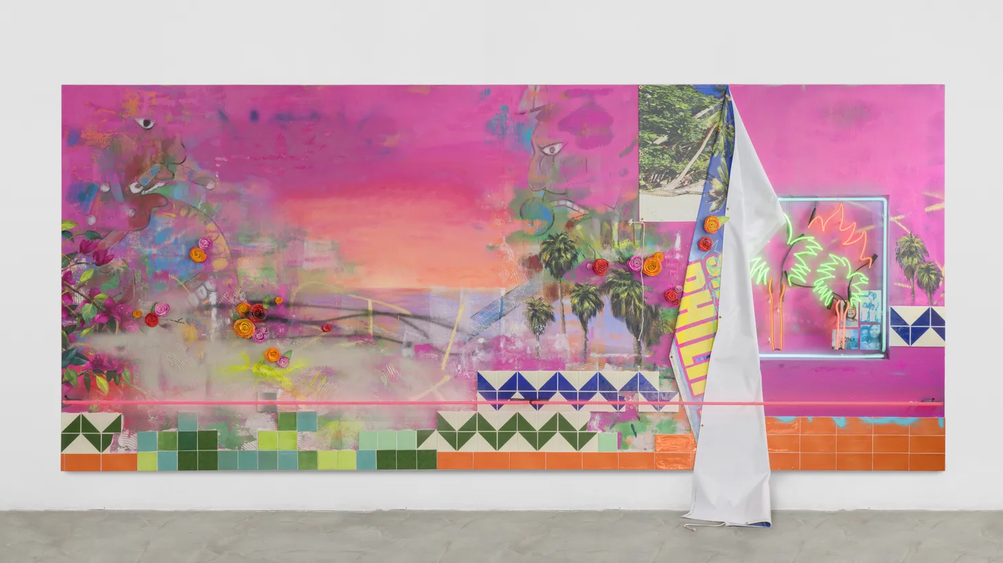 “He's literally bringing this language of the street and of facades of buildings and things that you see just driving around LA into the space of the gallery,” says Lindsay Preston Zappas of the artist Patrick Martinez.
