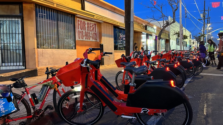 An e-bike lending library hopes to get people out of their cars in the San Fernando Valley. But it’s an uphill battle. The wholesale price of gas is way down in most of the U.S.
