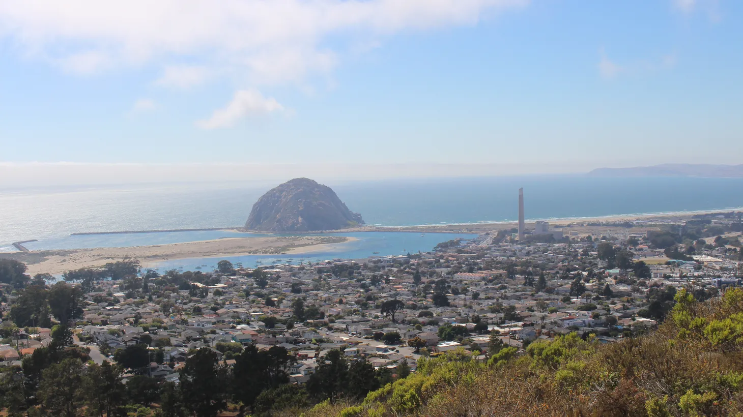 A view of the Morro Bay harbor from Black Hill. The wind farm will be located northwest of the city and impact local fishermen.