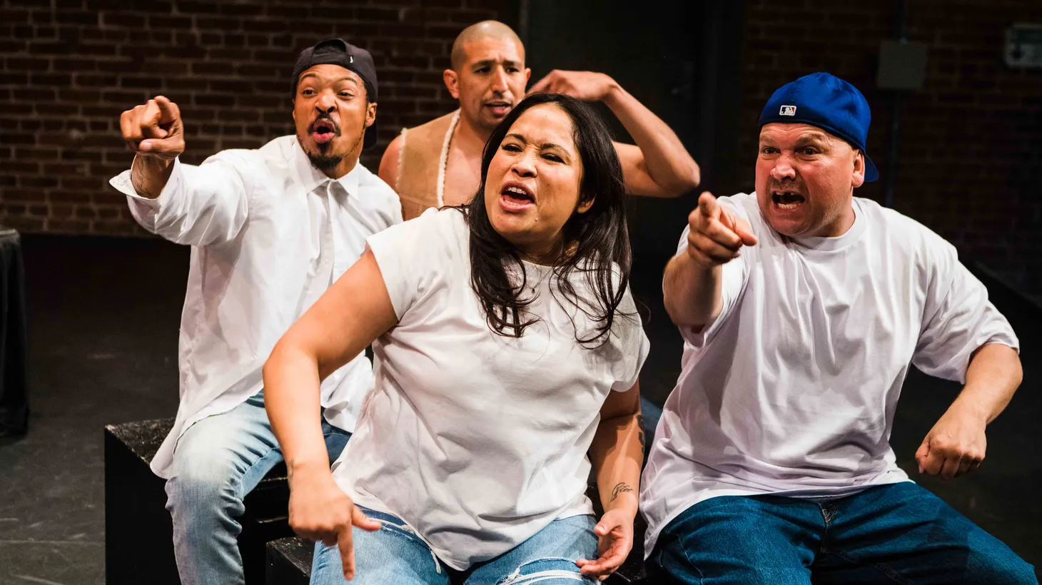 “To share our stories and to be heard … has been amazing,” says Rich Loya, co-director of The Actors’ Gang’s new production “(Im)migrant of the State.” Left to right front: Yahaira Quiroz, Henry Palacio. Back: Montrell Harrell, Edgar Rodriguez.