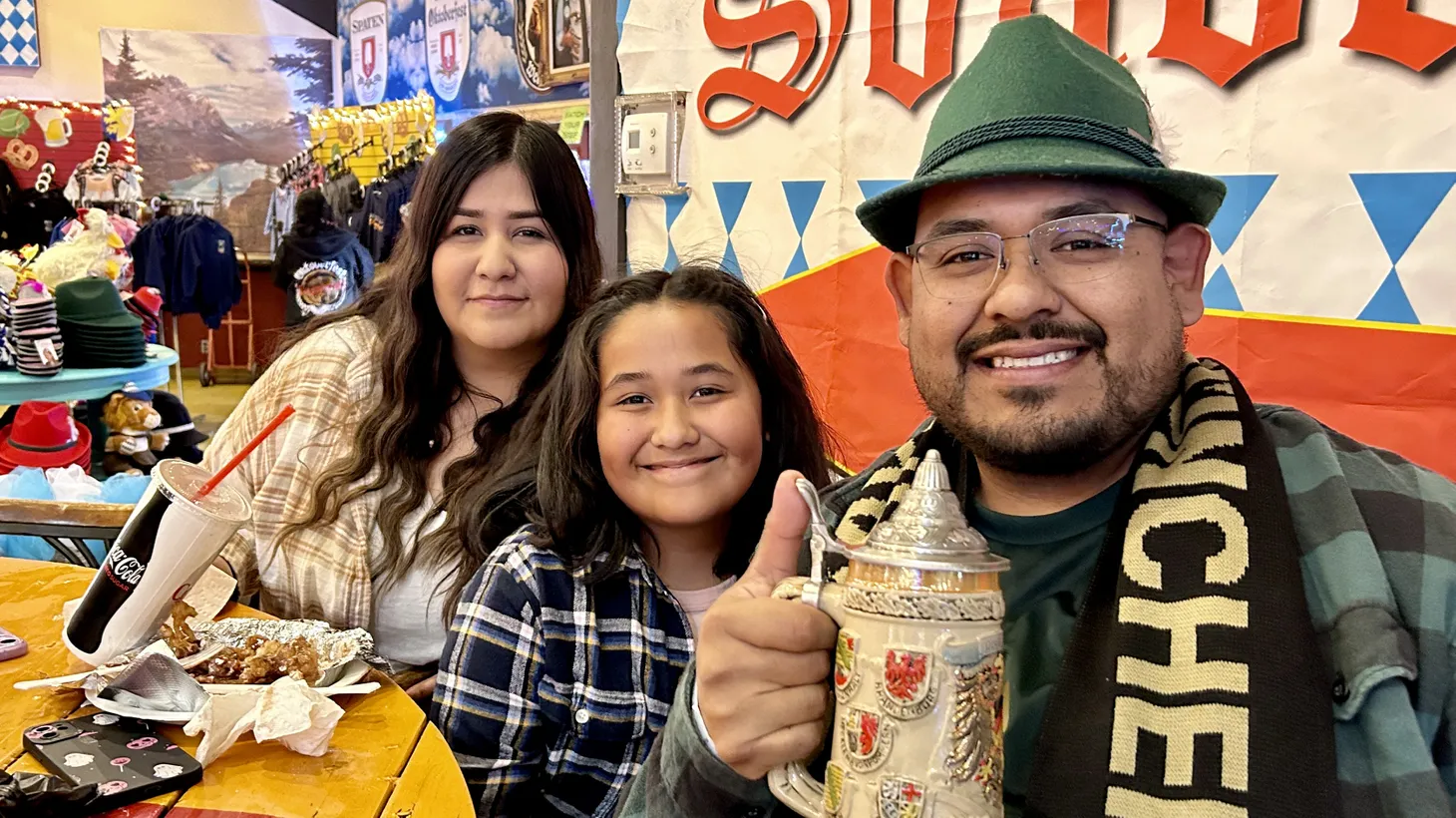 (L to R) Veronica, Carissa and Juan Moneada have been attending Big Bear’s Oktoberfest for three years.