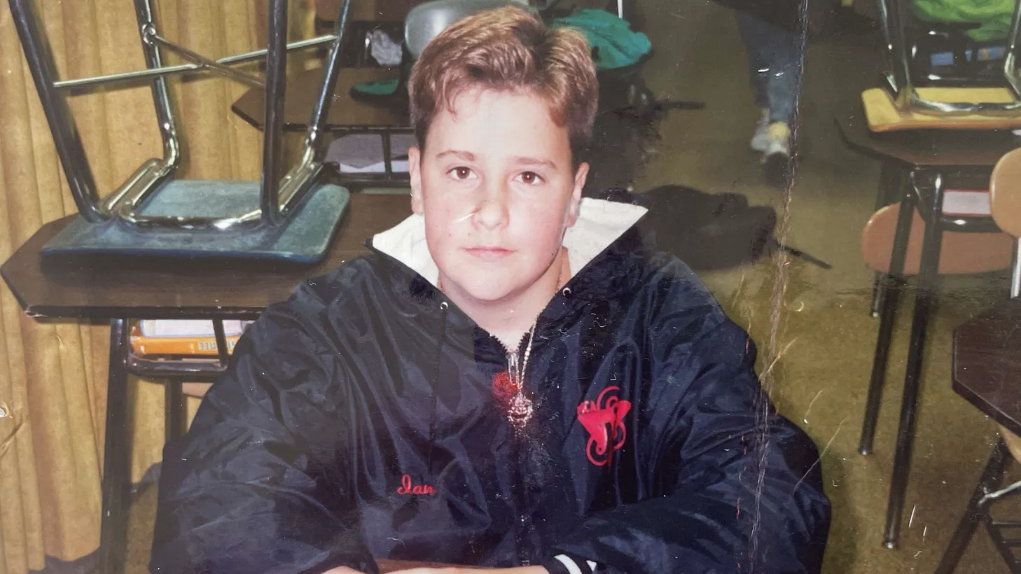 “When I was young years ago, being queer was a diagnosis and you could be segregated and separated from ‘normal kids.’ And that is a huge problem,” David Ambroz recalls of his early years in foster care. Pictured here, age 12.
