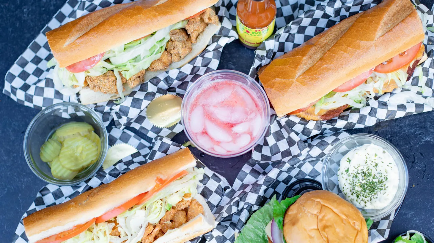 Assorted po’ boys are just some of the offerings from Angels and Saints PoBoys.