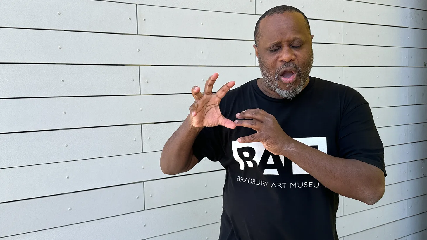 Performer Shodekeh Talifero says teaching students his breath technique starts by “connecting to their individual relationship, to their own breaths, and then just building from there.” He continues, “Through that, I think you start to unlock some of their own kinesthetic and vocal memory.”