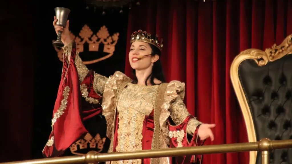 Erin Zapcic plays Queen Doña Maria Isabella at Medieval Times Dinner and Tournament in Buena Park. Zapcic is leading an effort to unionize employees there.