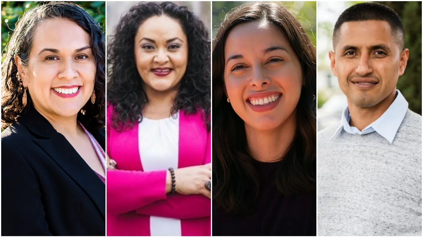 Maria Brenes, Rocio Rivas, Kelly Gonez, and Marvin Rodriguez are running for a seat on the LAUSD school board.