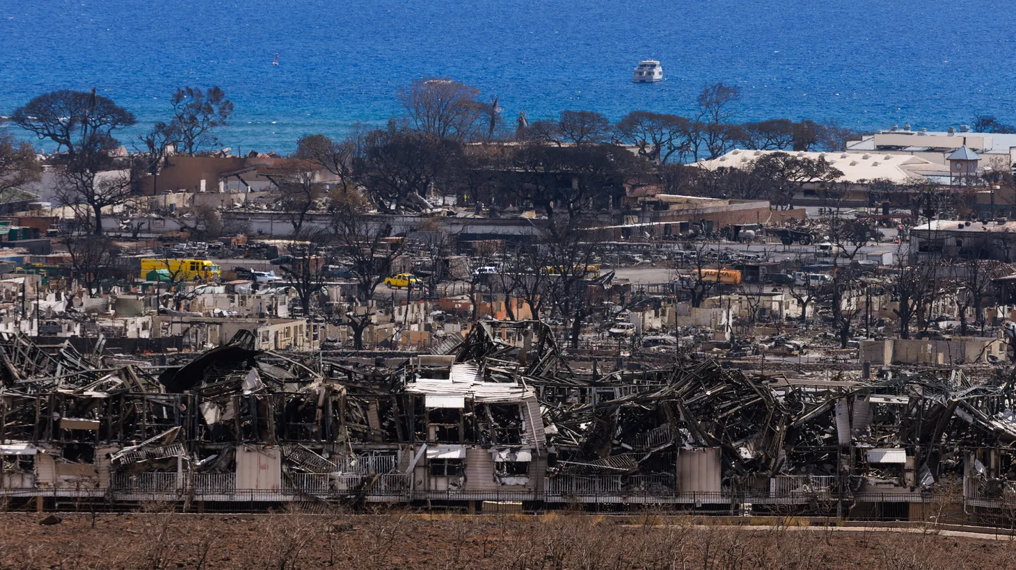 A view shows damage in the fire-ravaged town of Lahaina on the island of Maui in Hawaii, U.S., August 15, 2023.