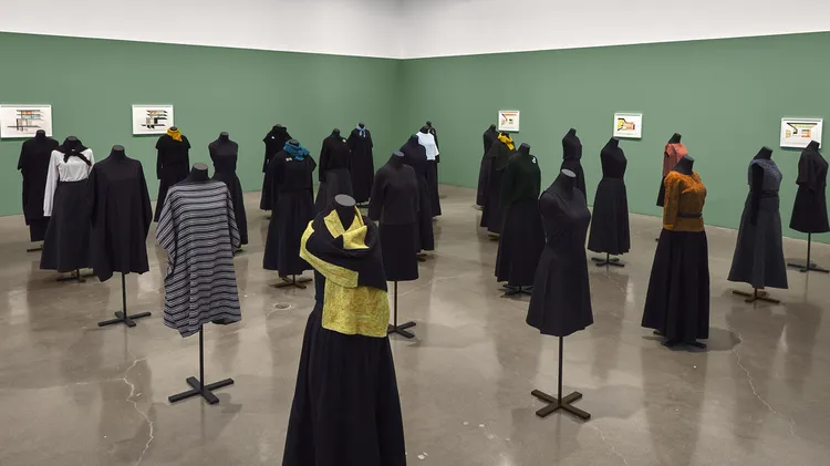 Joshua Tree resident Andrea Zittel has crafted personal uniforms for herself since the early 1990s. A new exhibit at the Regen Projects showcases 48 handmade garments.