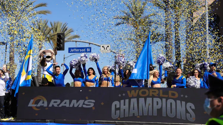Rams fans celebrated their Super Bowl LVI win at today’s parade and rally. It was the first parade for an LA sports championship since before the pandemic.