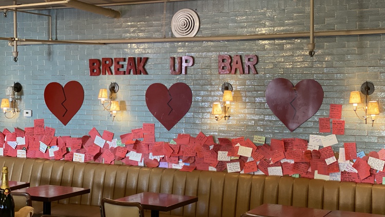 LA’s latest pop-up, The Break Up Bar, is a safe space for haters of Valentine’s Day. Patrons here can find healing together.