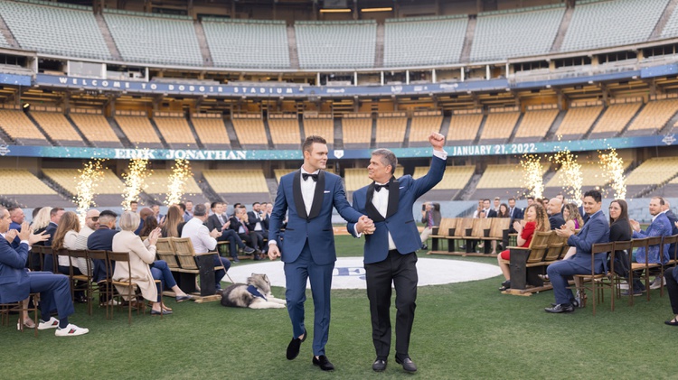 Erik Braverman and Jonathan Cottrell talk about getting married on the pitcher’s mound at Dodger Stadium, and how it’s taking time for pro sports to accept the LGBTQ community.